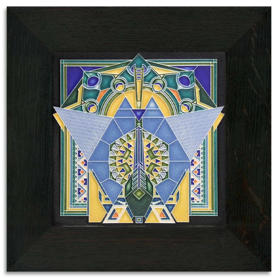 FLW Imperial Peacock Motawi tile - 8x8