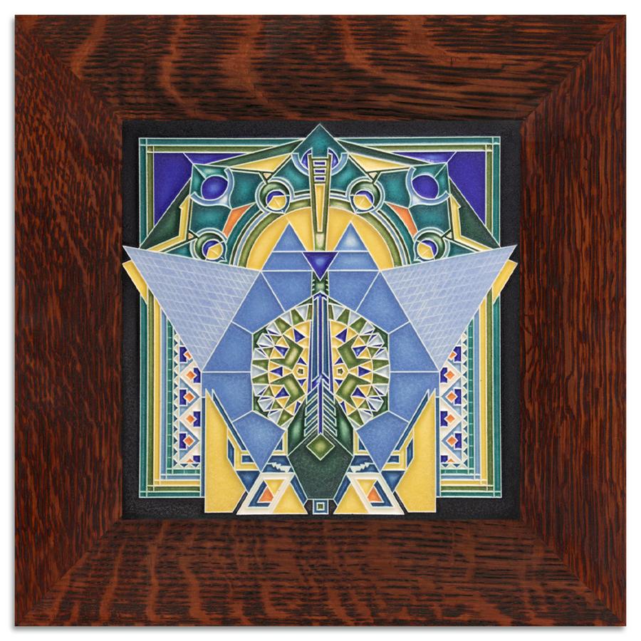 FLW Imperial Peacock Motawi tile - 8x8