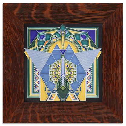 FLW Imperial Peacock Motawi tile - 8x8