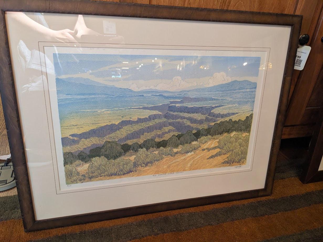 Leon Loughridge Rio Grande Gorge Terrace Framed Woodblock Print