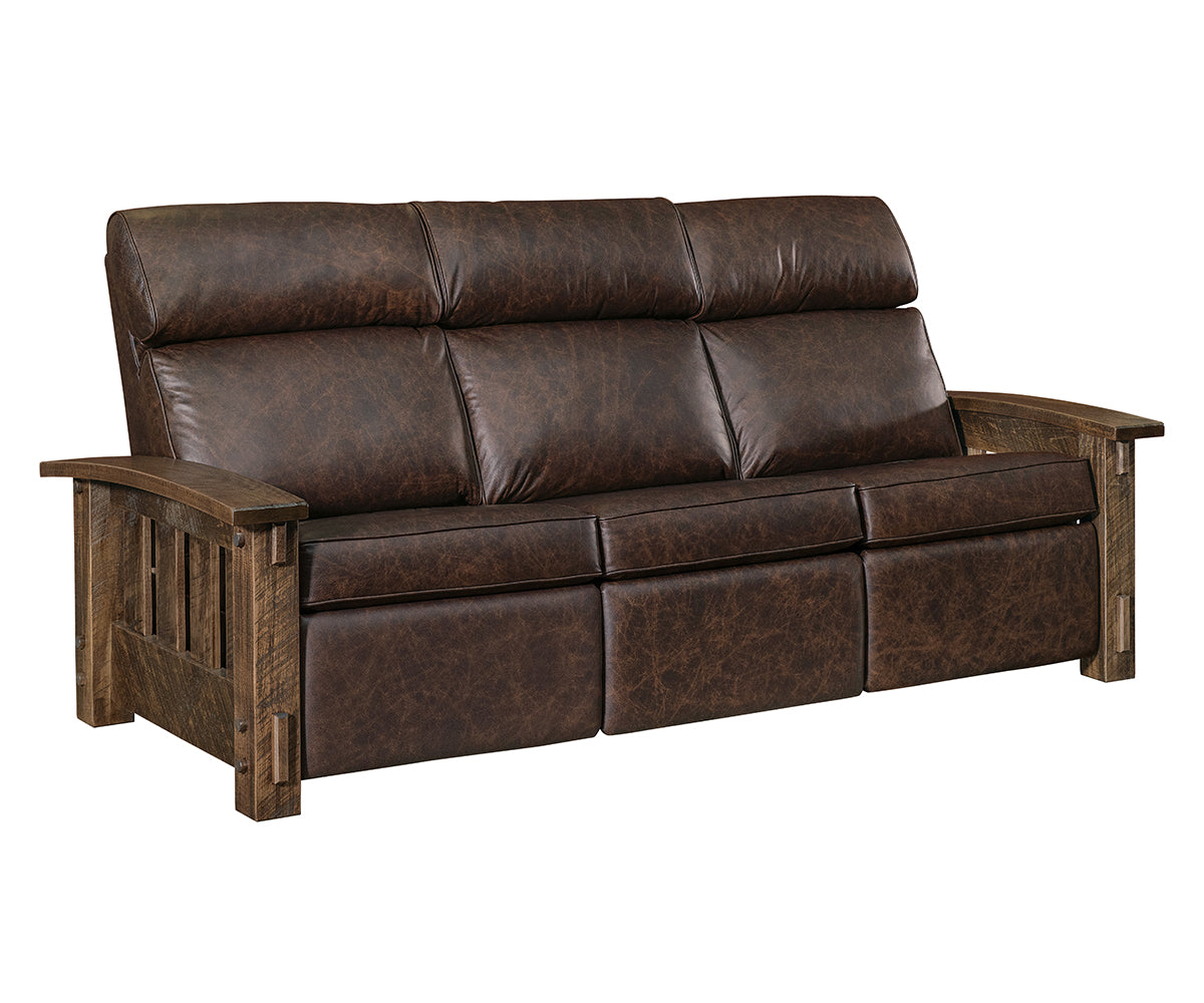 Mountain Roughsawn Wood Sofa Recliner