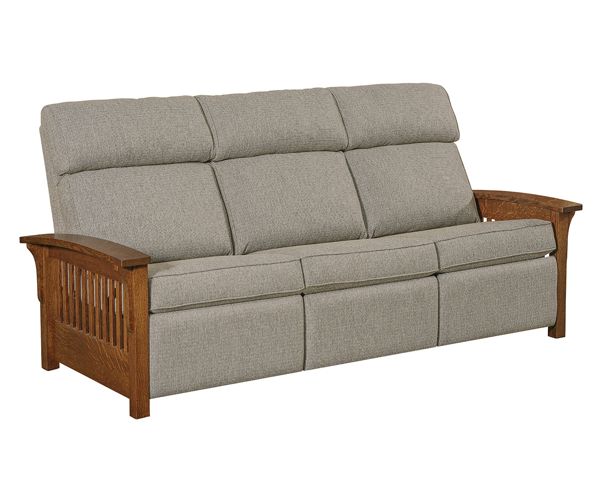 Prairie Mission Wood Arm Sofa Recliner