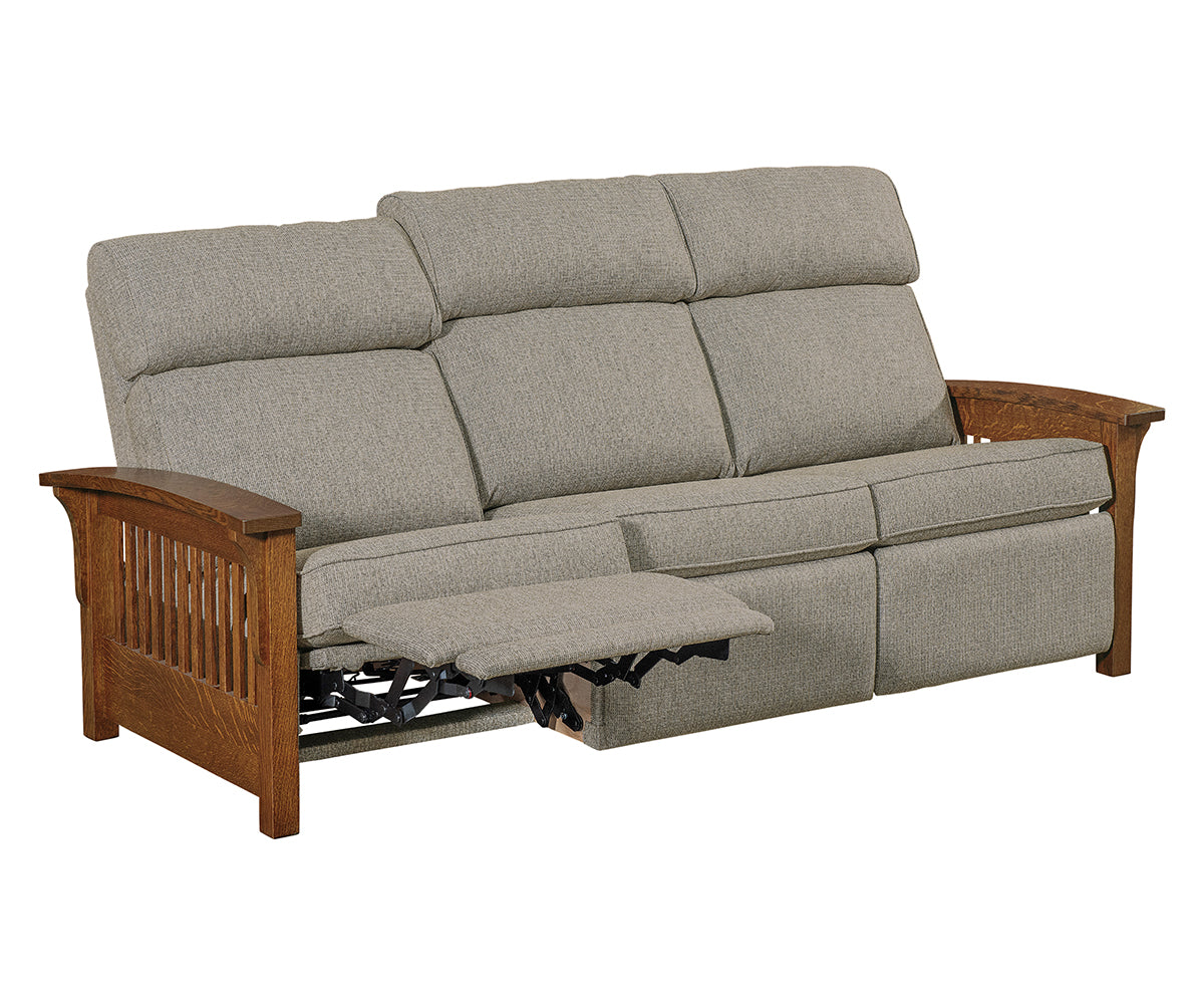 Prairie Mission Wood Arm Sofa Recliner