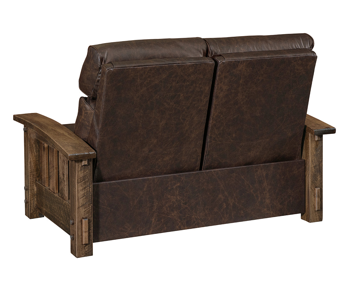 Mountain Roughsawn Wood Loveseat Recliner