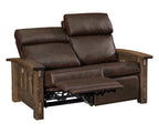 Mountain Roughsawn Wood Loveseat Recliner