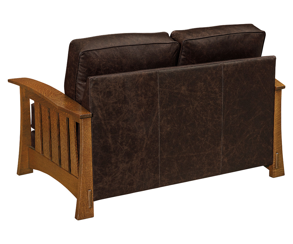 Highland Wood Arm Loveseat