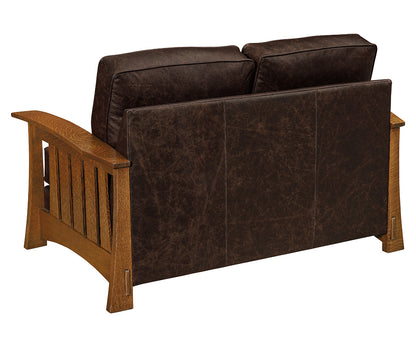 Highland Wood Arm Loveseat