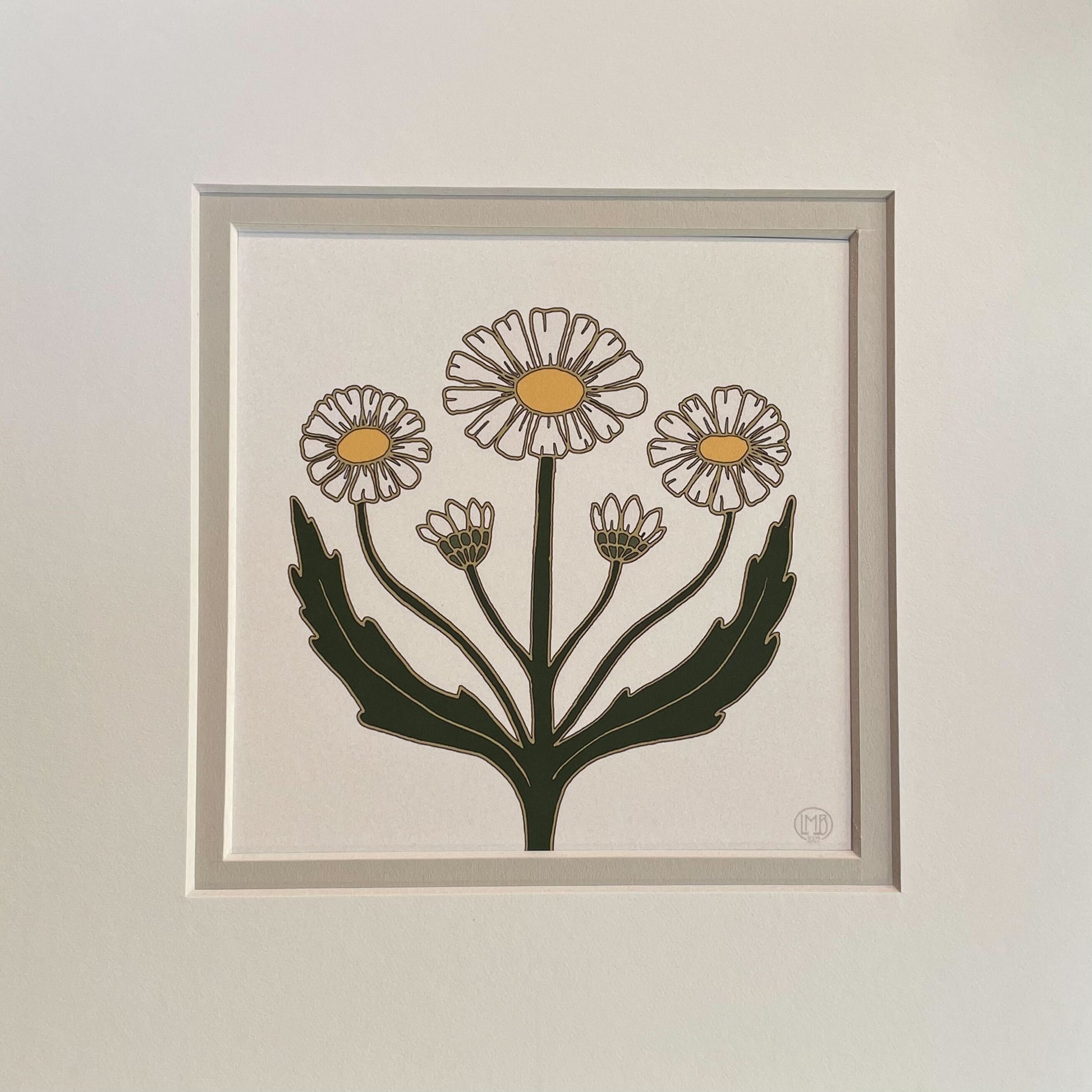daisy flower plant bungalow house Birth Month Flower Print- April Daisy