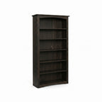 Dark stained maple Arch Bookcase with six shelves and a subtle arched top and bottom.