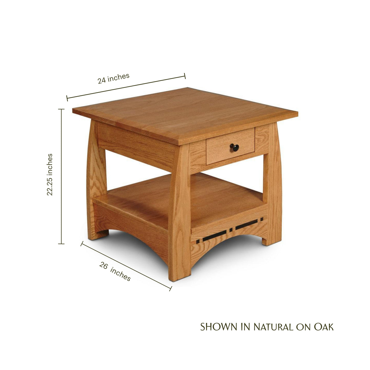 Aspen 1-Drawer End Table with Inlay