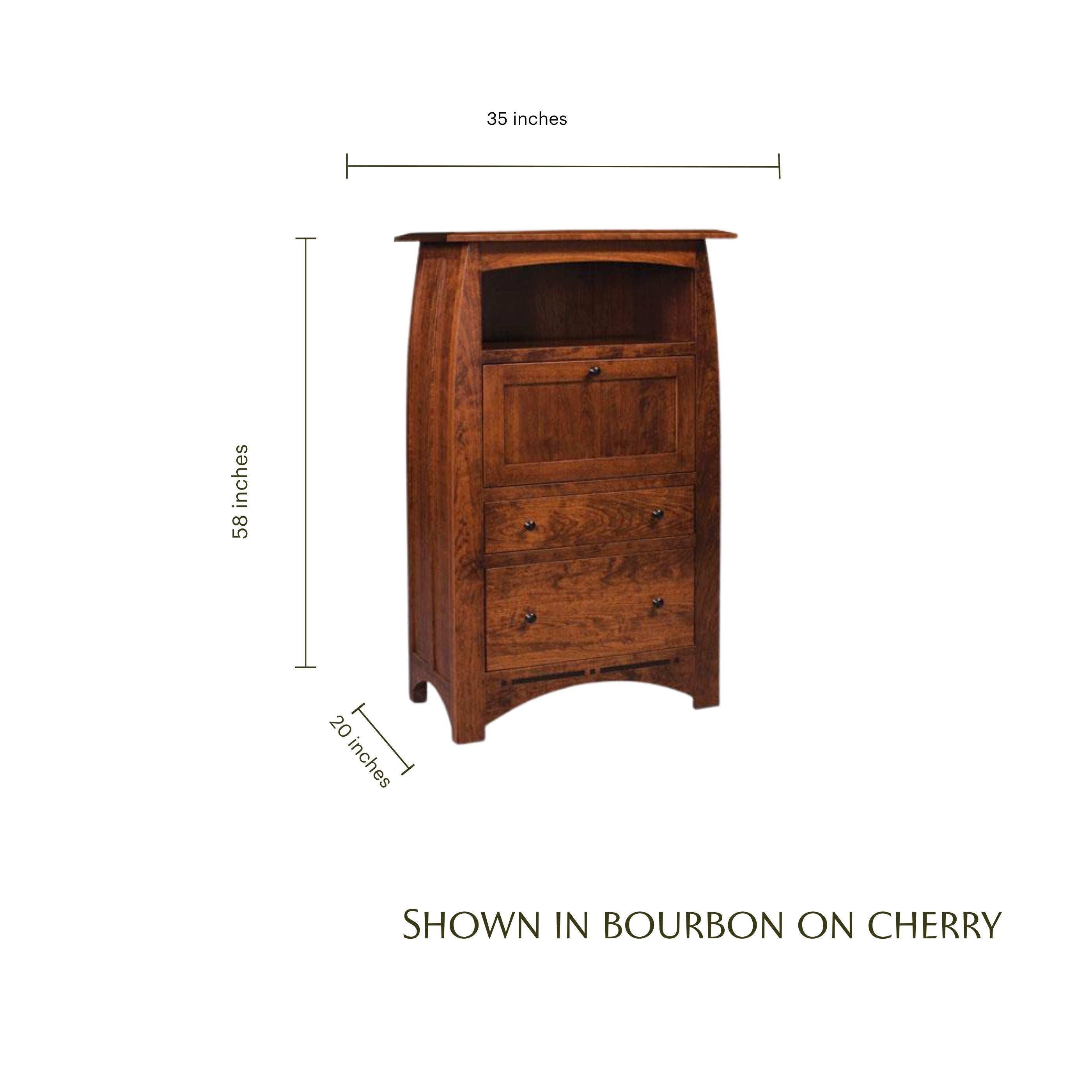 Aspen Laptop Cabinet with File Drawer and Inlay