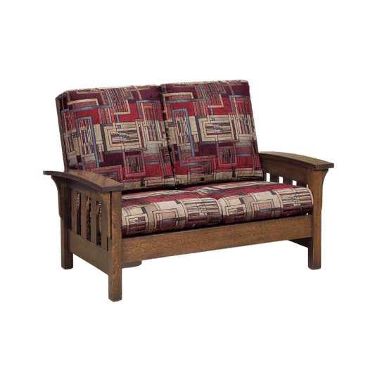 Bent Arm Wood Loveseat