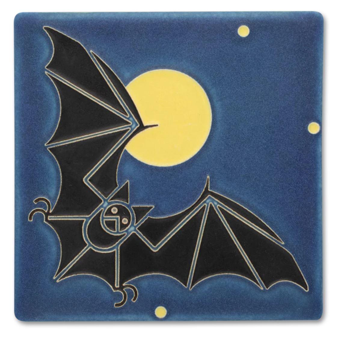 Bat & The Moon Tile 6x6