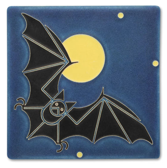 Bat & The Moon Tile 6x6