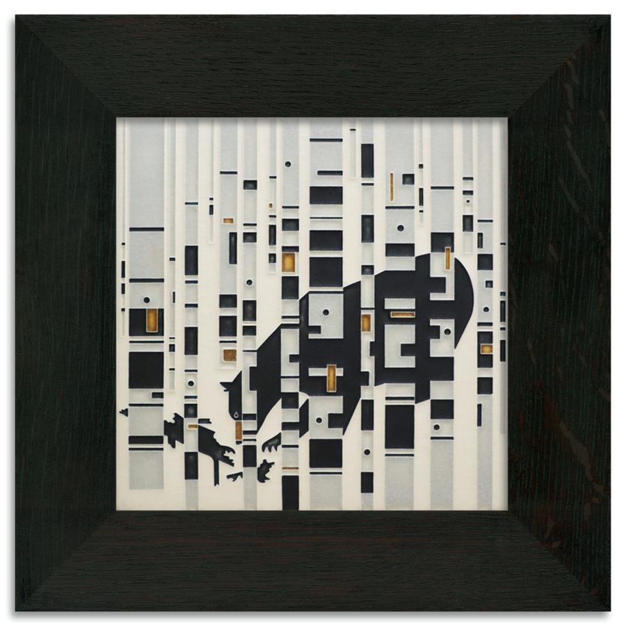 Bear in the Birches Tile - 8x8
