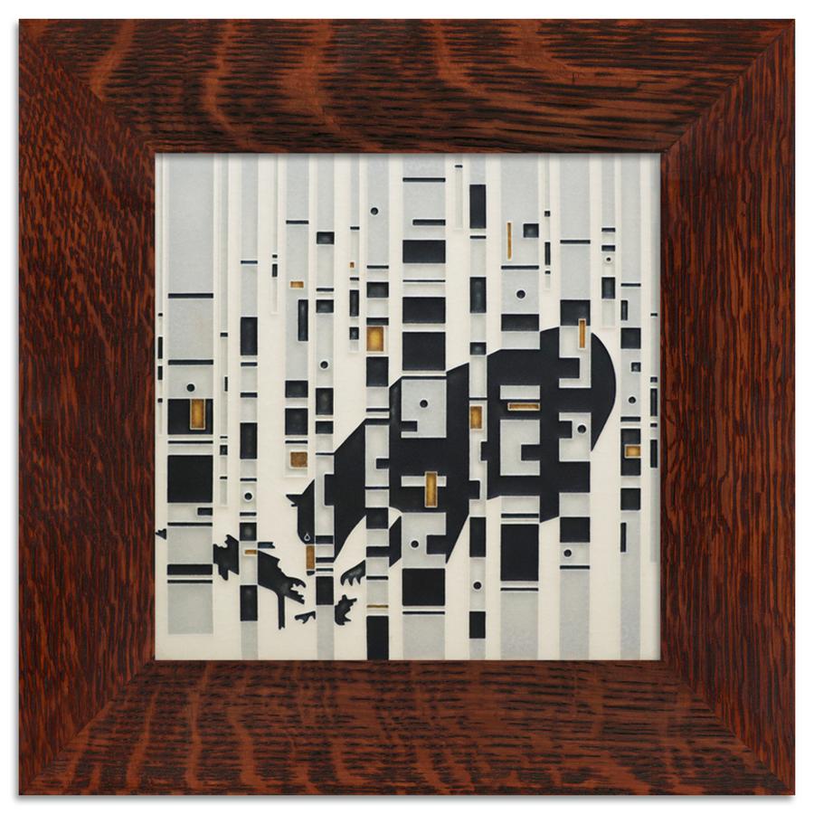 Bear in the Birches Tile - 8x8