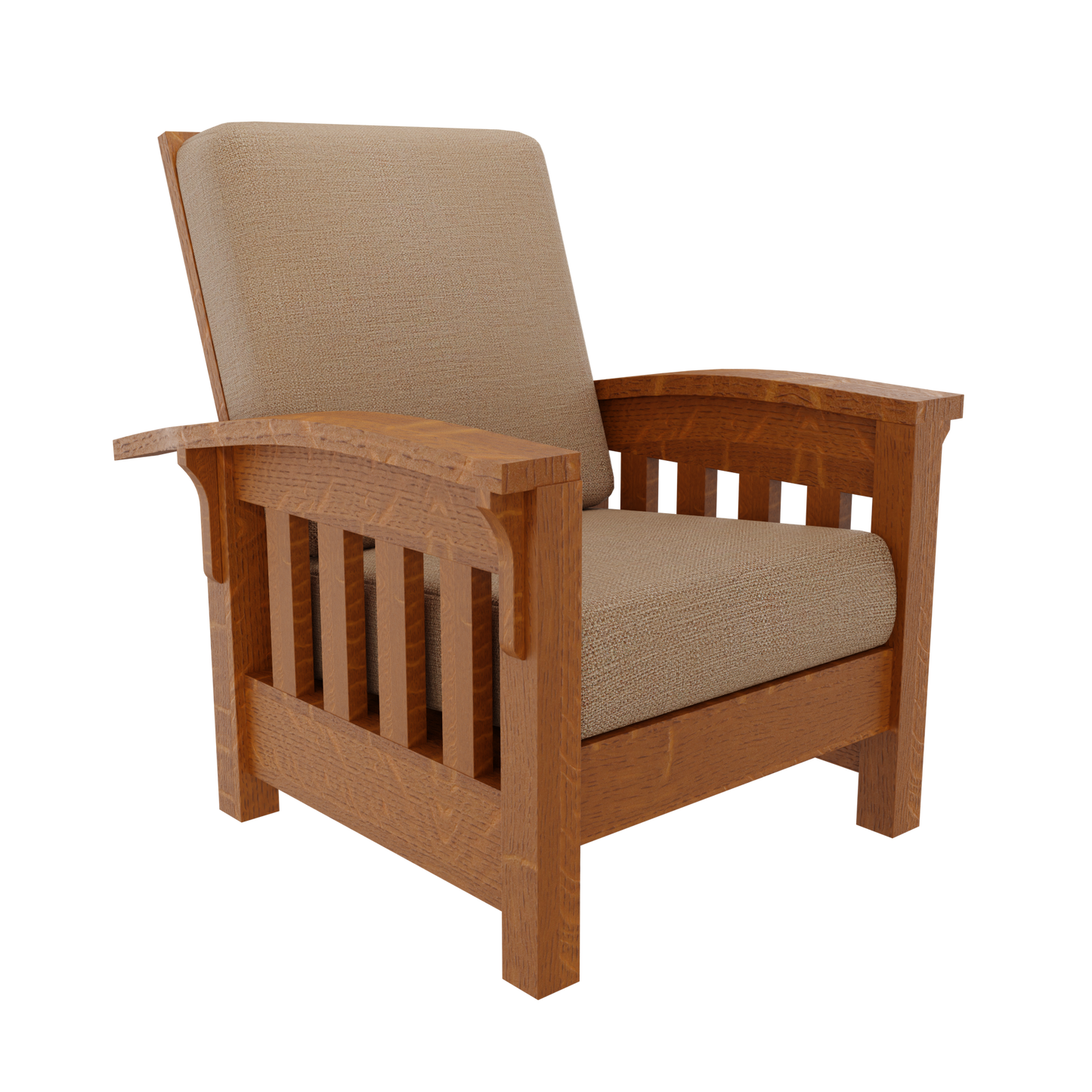 Bent Arm Wood Accent Chair