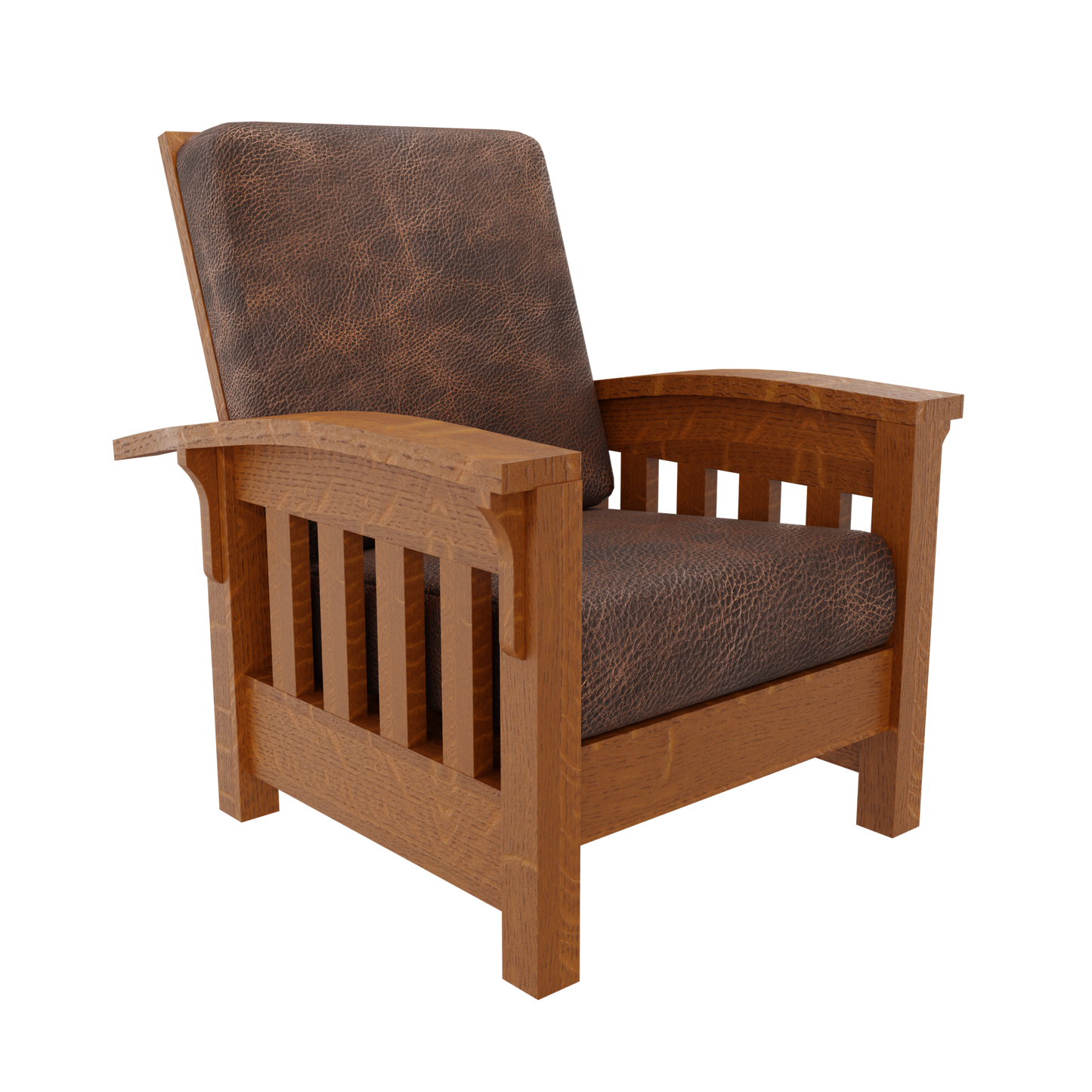 Bent Arm Wood Accent Chair