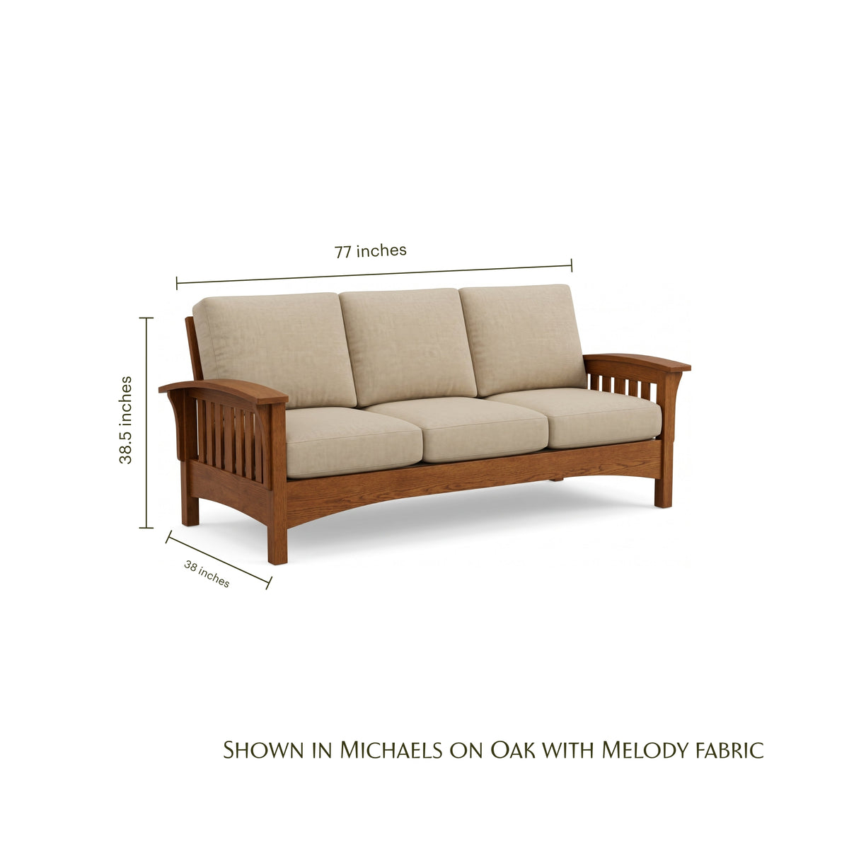 Bent Arm Wood Sofa