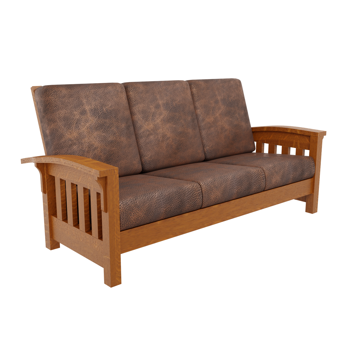Bent Arm Wood Sofa