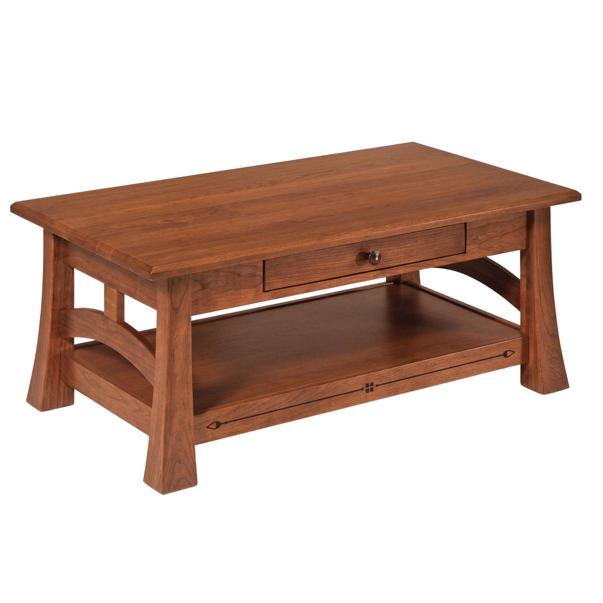 Mission Inlay Coffee Table with Drawer
