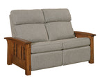 Craftsman Slat Wood Arm Loveseat Recliner