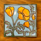 California Poppies Art Tile Trivet-6x6