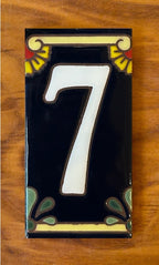 Calla Lily White on Blue 3x6 Address Number Tiles