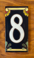 Calla Lily White on Blue 3x6 Address Number Tiles