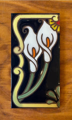 Calla Lily White on Blue 3x6 Address Number Tiles