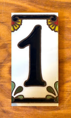 Calla Lily Blue on White 3x6 Address Number Tiles