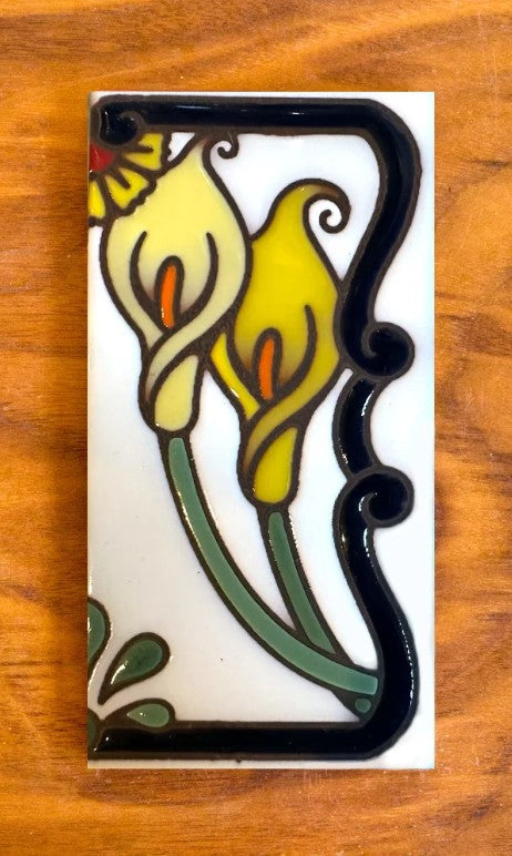 Calla Lily Blue on White 3x6 Address Number Tiles