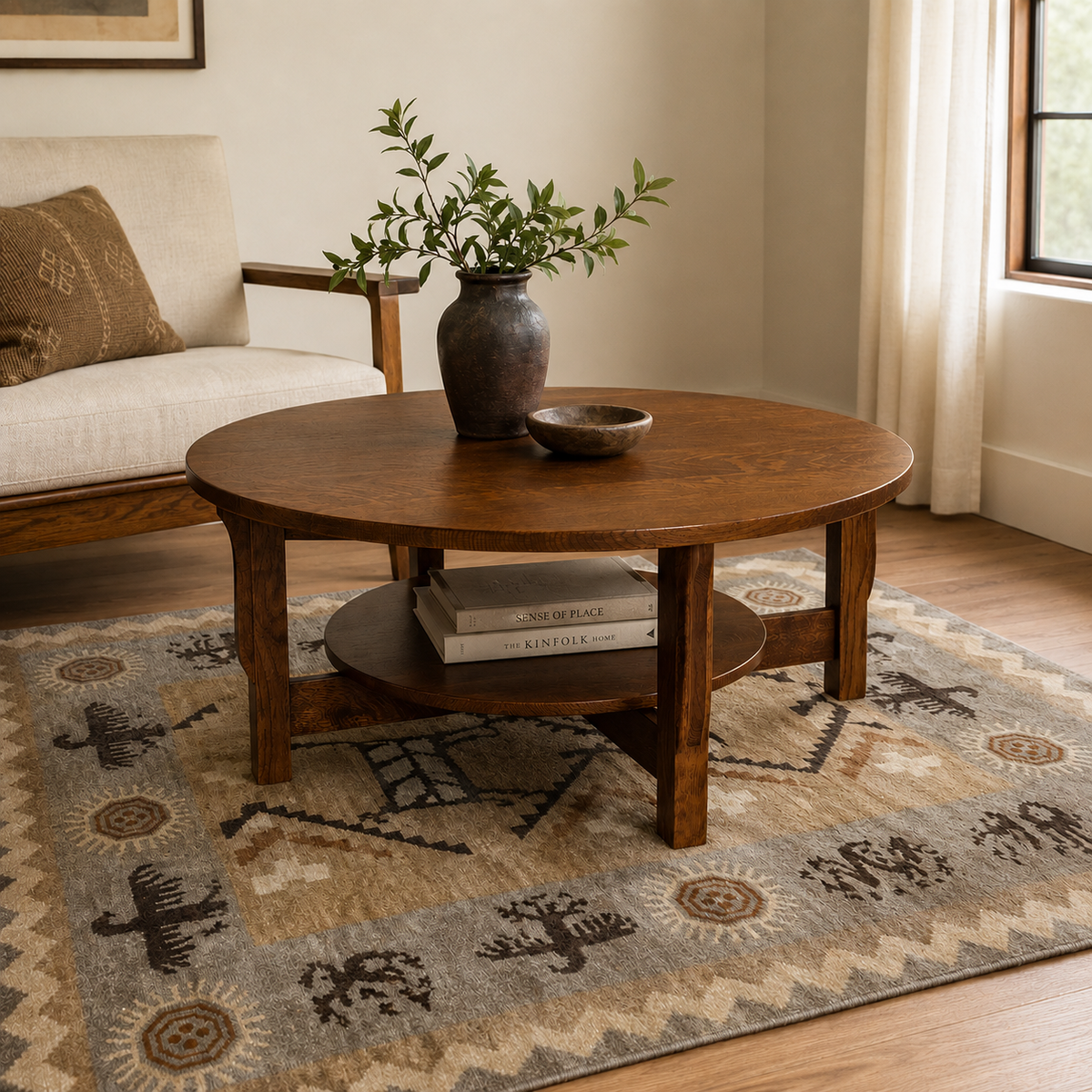 Landmark Mission Round Coffee Table