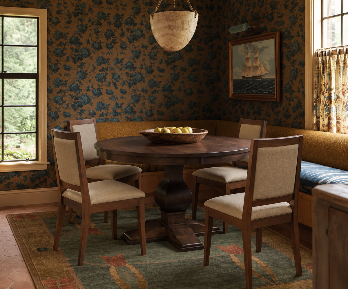 Crawford Single Pedestal Table - Solid Top