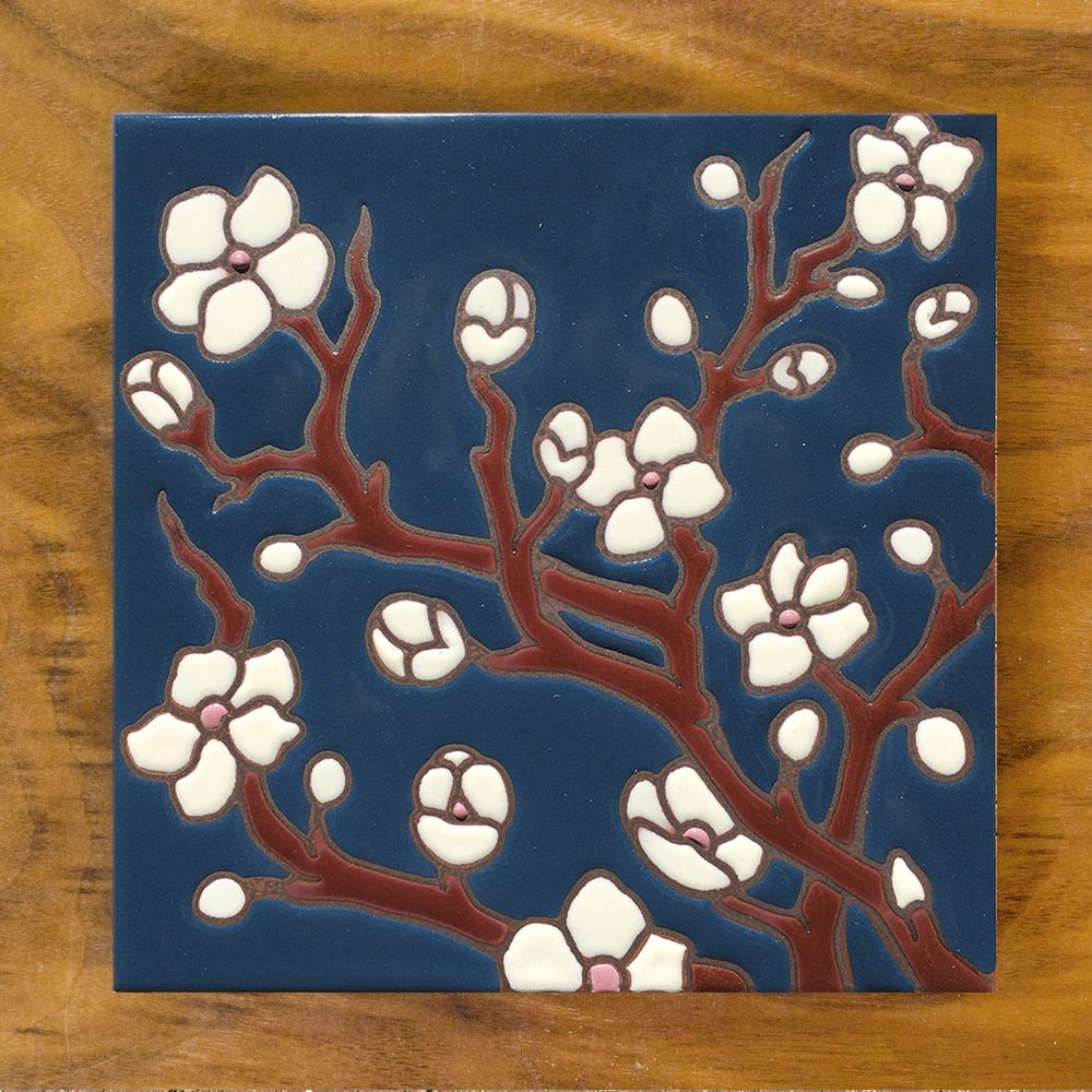 Cherry Blossoms Art Tile Trivet-6x6