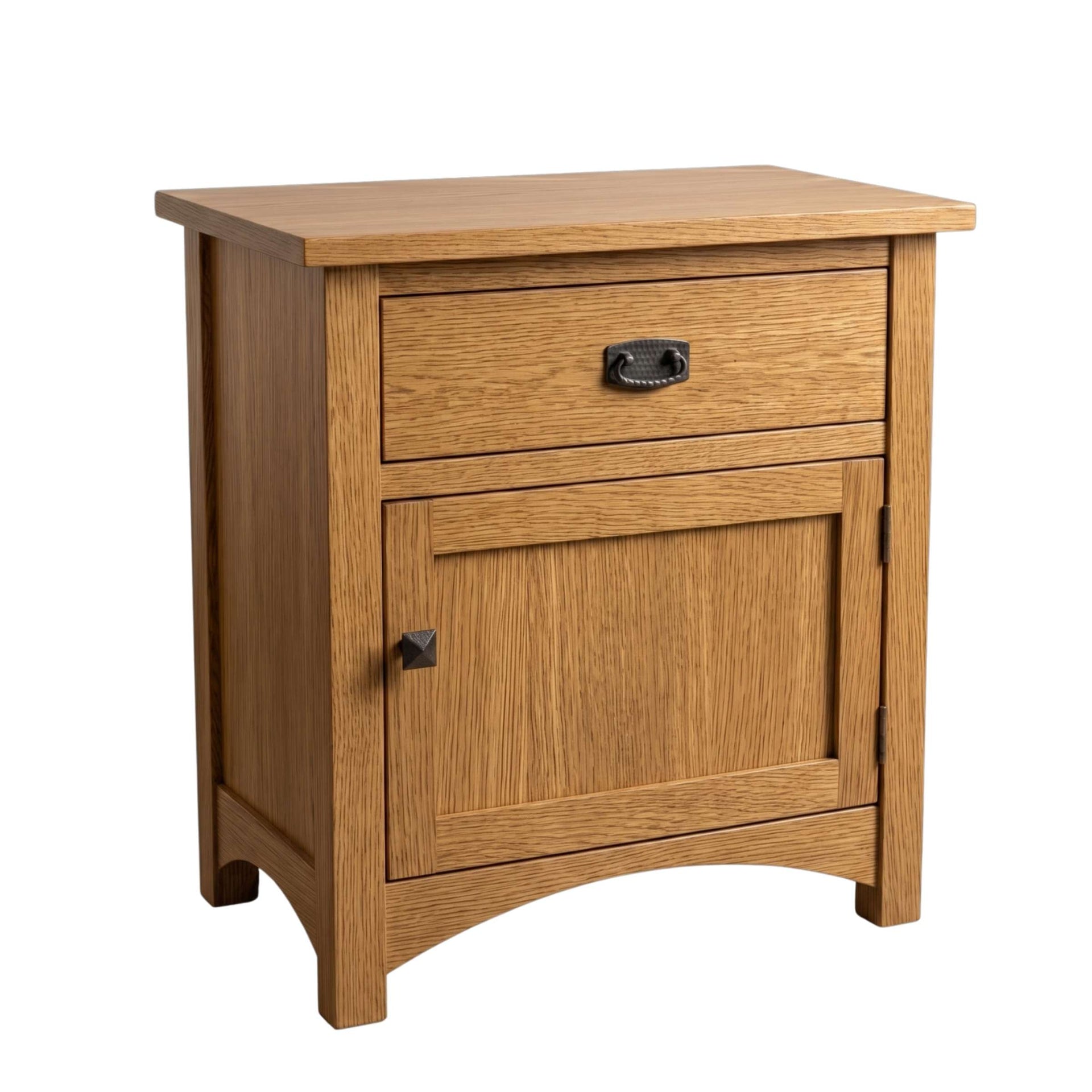 Claremont light oak Mission nightstand with one drawer and one cabinet door