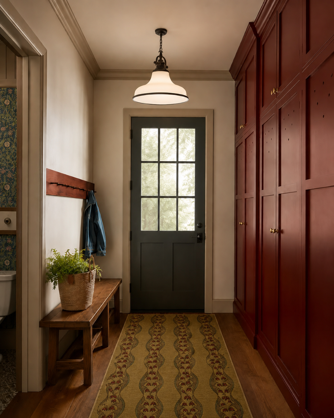 Craftsman Tulip Stickley  Wool Rug