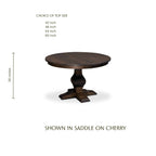 Crawford Single Pedestal Table - Solid Top