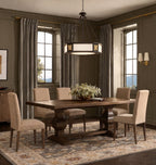 Crawford Double Pedestal Table - Solid Top