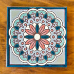 Daisy Mandala Art Tile Trivet-6x6