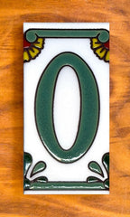 Dragonfly Green on White 3x6 Address Number Tiles