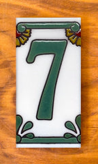 Dragonfly Green on White 3x6 Address Number Tiles