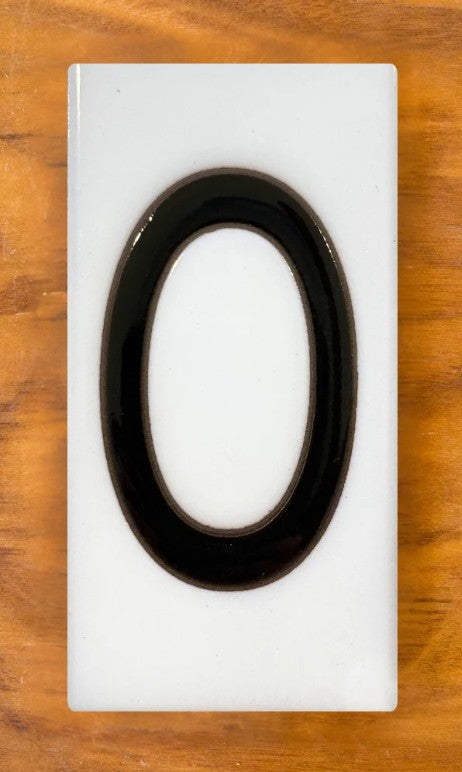 Frank Lloyd Wright Black on White 3x6 Address Number Tiles