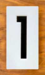Frank Lloyd Wright Black on White 3x6 Address Number Tiles