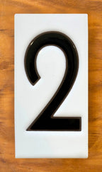Frank Lloyd Wright Black on White 3x6 Address Number Tiles
