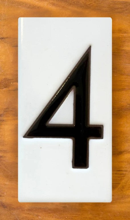 Frank Lloyd Wright Black on White 3x6 Address Number Tiles