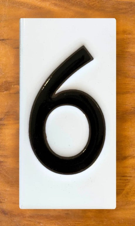 Frank Lloyd Wright Black on White 3x6 Address Number Tiles