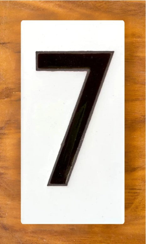 Frank Lloyd Wright Black on White 3x6 Address Number Tiles