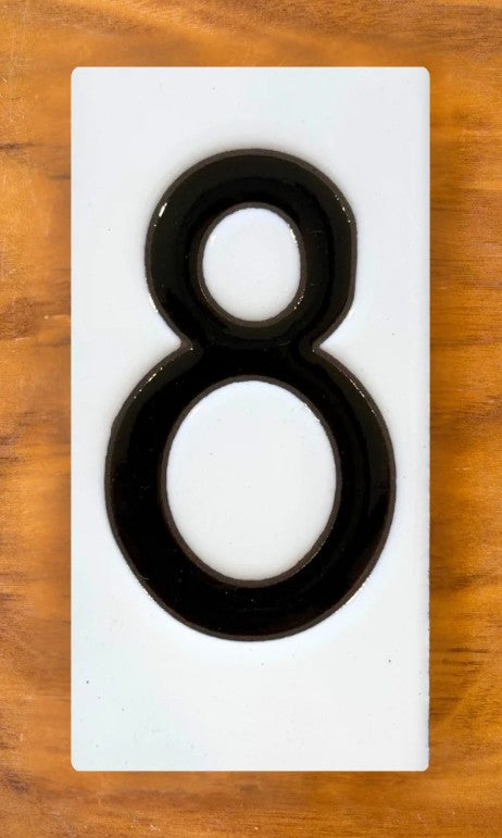 Frank Lloyd Wright Black on White 3x6 Address Number Tiles