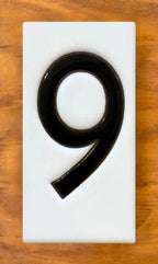 Frank Lloyd Wright Black on White 3x6 Address Number Tiles